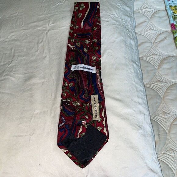 Vtg 90s Desert Designs maroon & navy blue tie - Picture 3 of 7